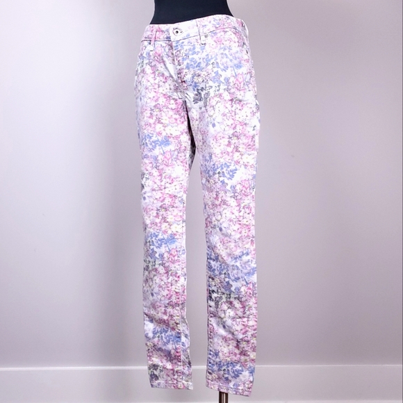 LEVI'S denim legging micro pastel floral print jeans